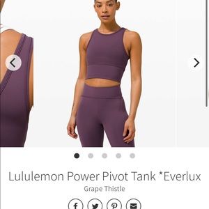 Lululemon power pivot everlux crop tank